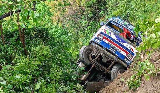 दाङमा ट्रक दुर्घटना हुँदा दुई जना घाइते