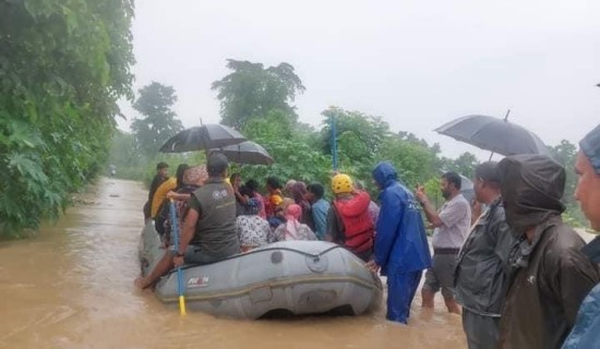 बर्दियाको ठाकुरबाबा नगरपालिका डुबानमा