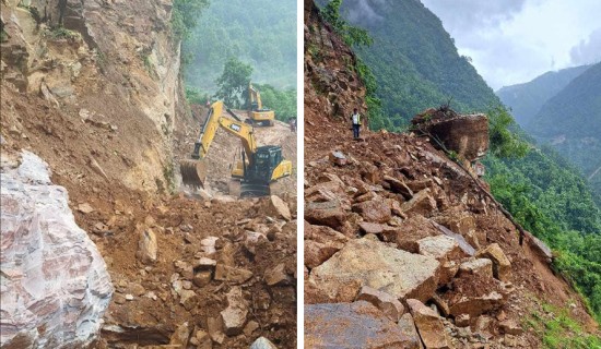 अविरल वर्षासँगै पहिरो खस्दा कालीगण्डकी करिडोर अवरुद्ध