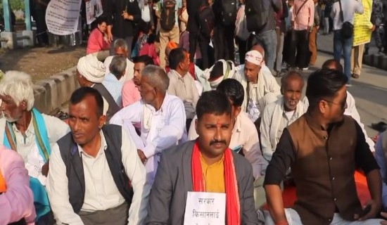 कपिलवस्तुका उखु किसानहरु पाँच दिनदेखि धर्नामा