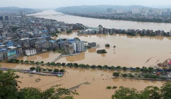 बाढीका कारण दक्षिण चीनको ग्वाङ्डोङका ८० हजार मानिस विस्थापित