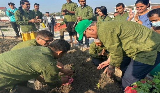 गणतन्त्र दिवसको अवसरमा प्रधानमन्त्री प्रचण्डद्धारा तरकारी खेतीको शुभारम्भ